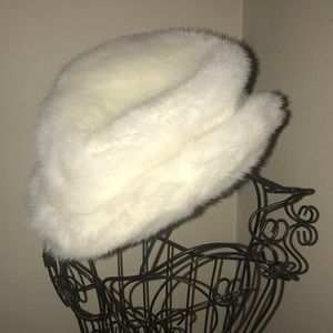 Vintage White Faux Fur Hat